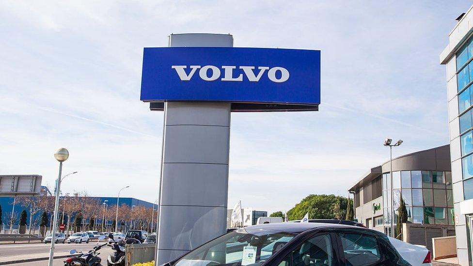 Volvo garage forecourt