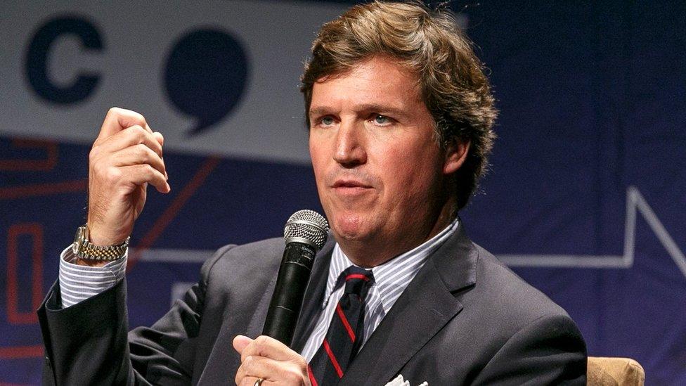 Tucker Carlson speaks onstage during Politicon 2018 at Los Angeles Convention Center on October 21, 2018 in Los Angeles, California.