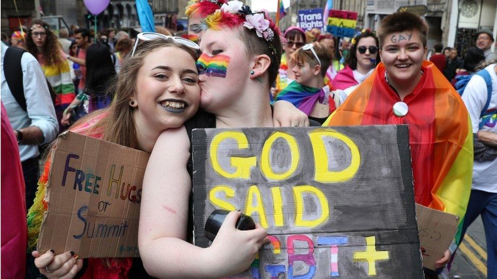 Pride march in Edinburgh