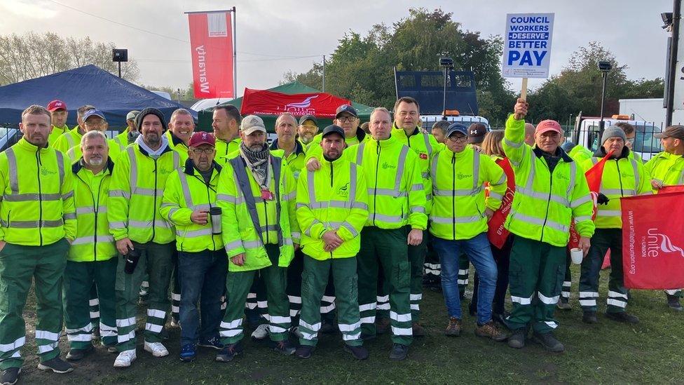 Workers on the picket line