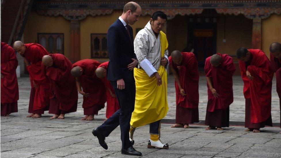 Kate and William arrive in Bhutan