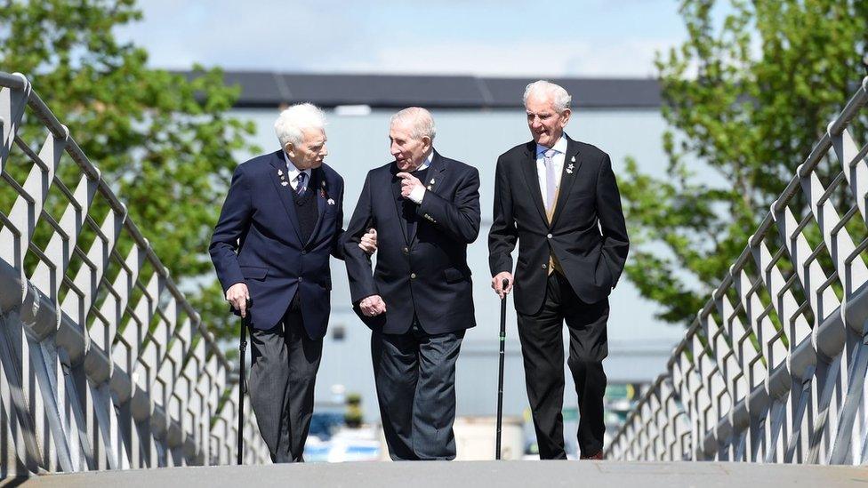 From left, Bernard Roberts, Edwin Leadbetter and James Docherty