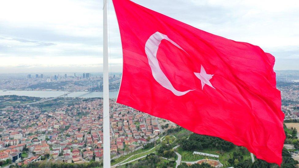 Turkish flag in Istanbul