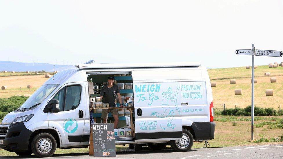 Owain in his van