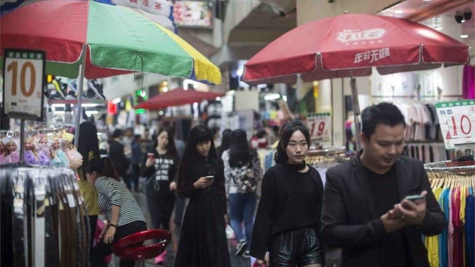 Shoppers in Shenzhen, China