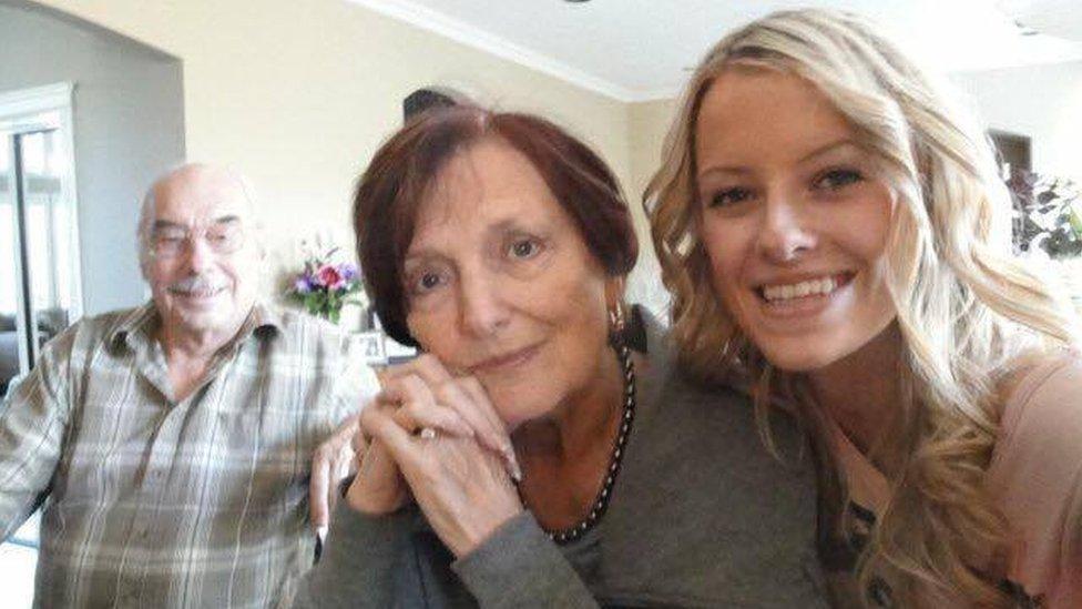 Wolfram (L) and Anita Gottschalk (R) with their granddaughter, Ashley Kaila Baryik.