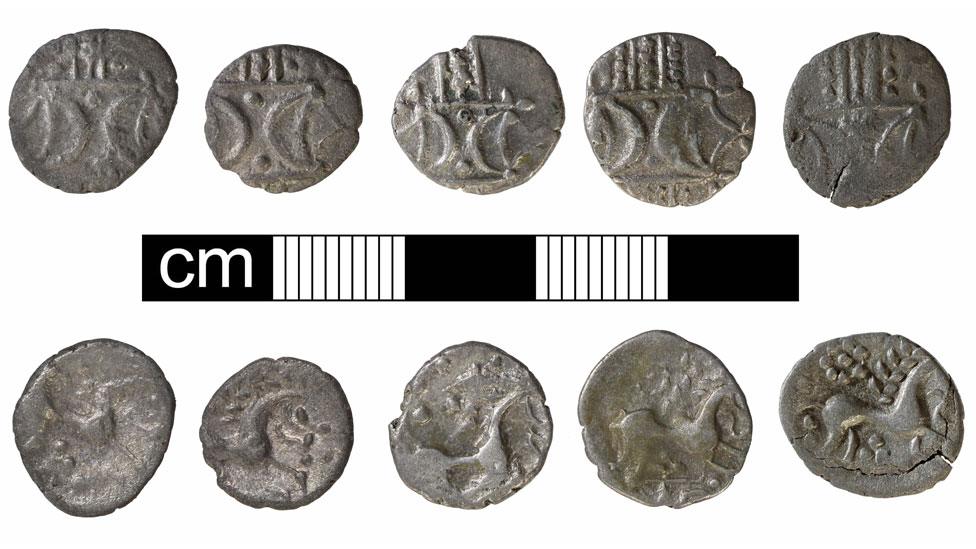 Five silver Iron Age coins