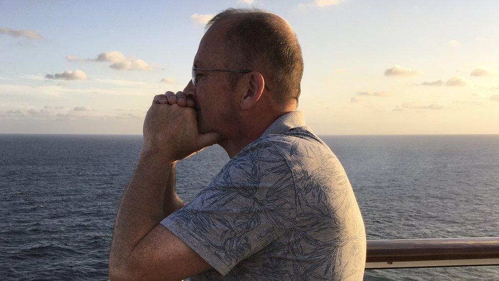 Neil Garnham looking out to sea