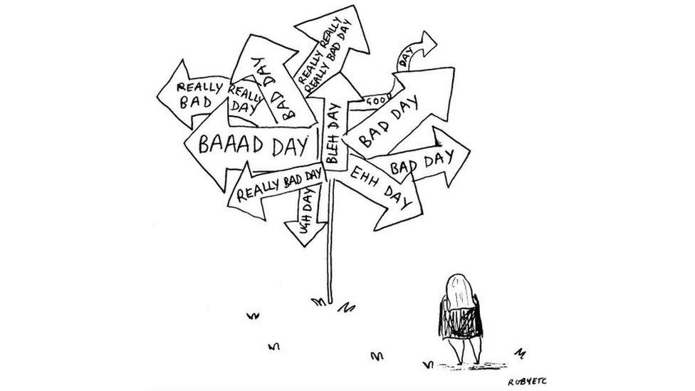 Rubyetc at the 'bad say' sign