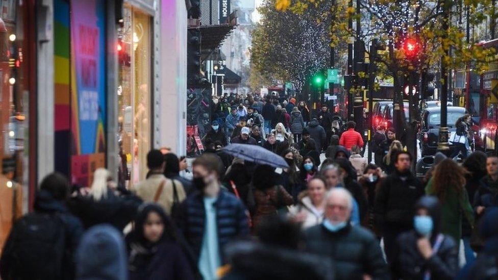 Shoppers on Oxford Street in London