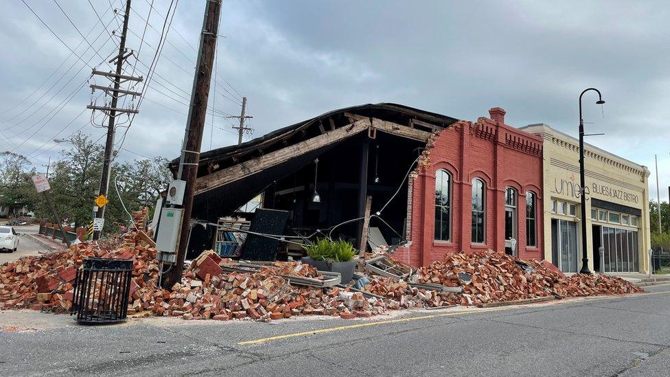 Hurricane Ida damage in Houma, Louisiana, US