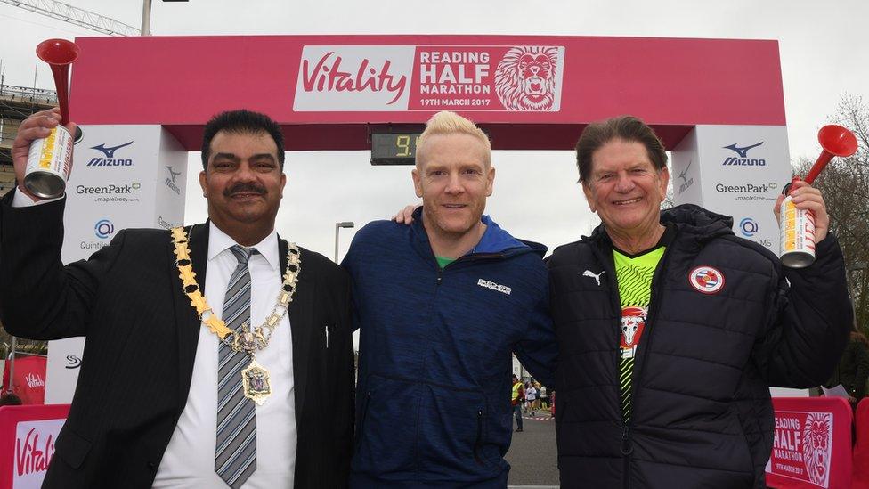 Mohammed Ayub (L) Iwan Thomas (C) and Sir John Madejski (R)