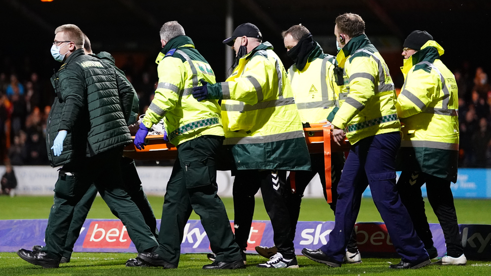 fan is stretched across the pitch