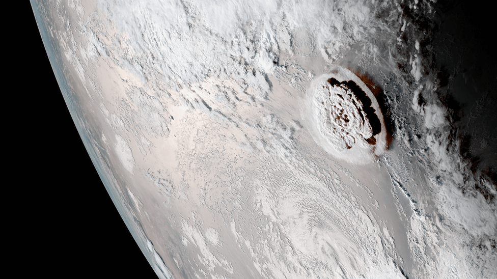 Satellite image of the eruption