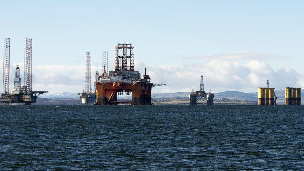 North sea oil platforms