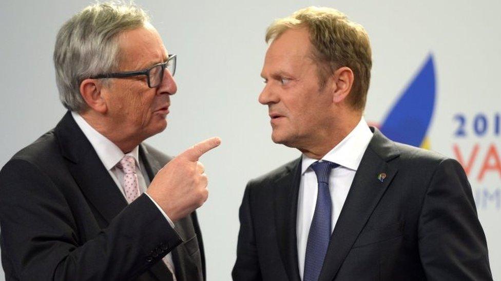 European Commission President Jean-Claude Juncker (left) and European Council President Donald Tusk in Malta. Photo: 12 November 2015