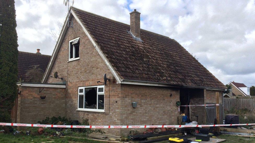 Somersham house after fatal fire