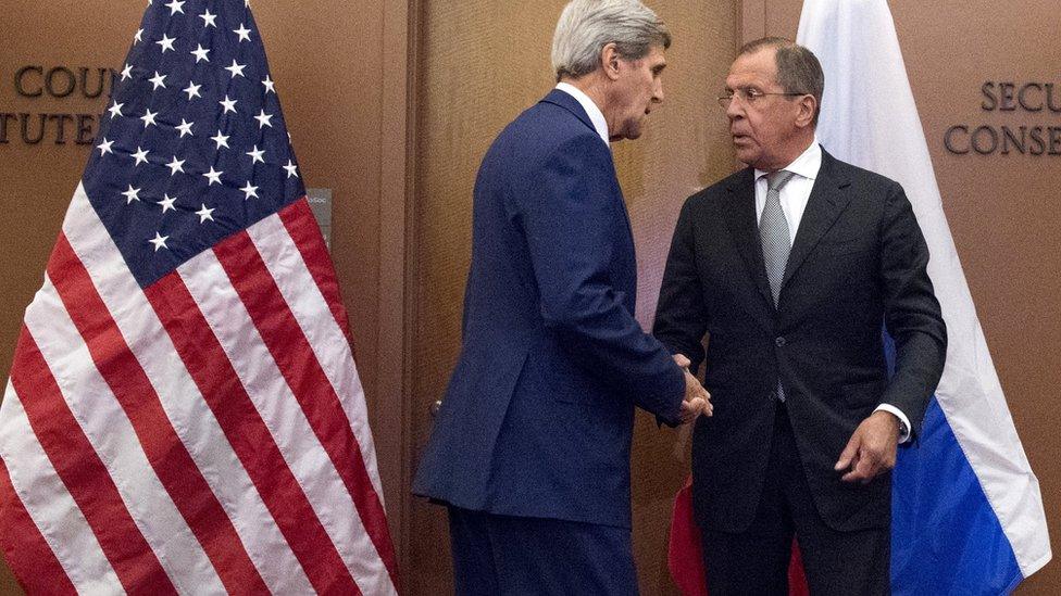 John Kerry and Sergey Lavrov