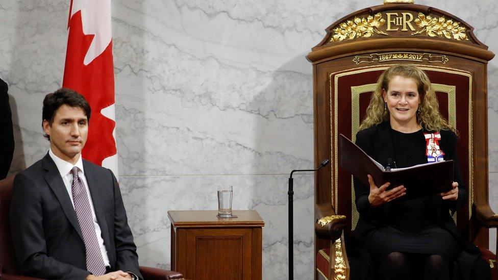 Governor General Julie Payette, the Queen's representative in Canada, and Prime Minister Justin Trudeau