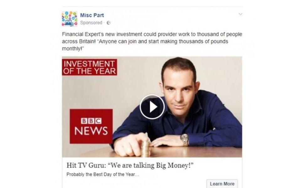 Fake advert featuring Martin Lewis