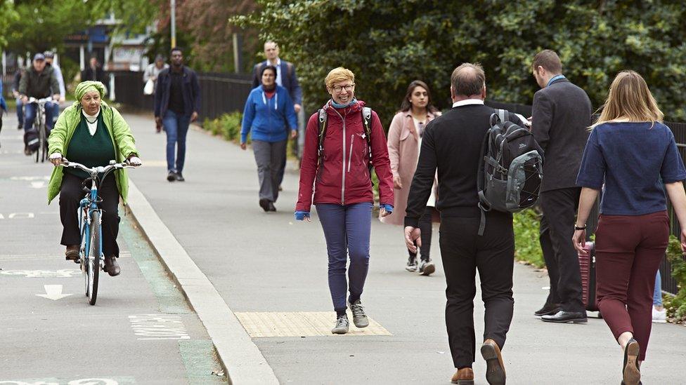 People walking in Manchester