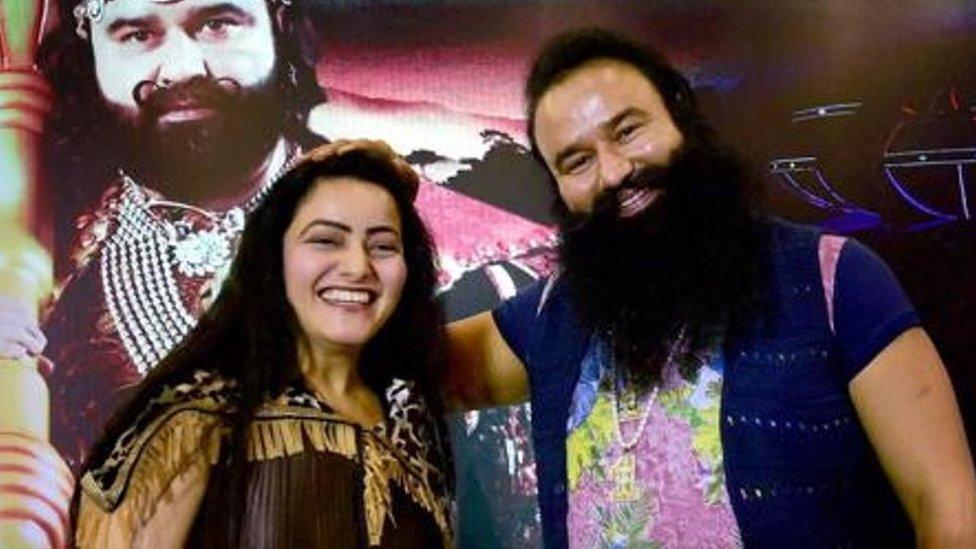 Guru Ram Rahim Singh with his adopted daughter Honeypreet Insan