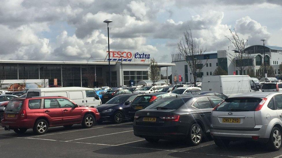 The Tesco car park