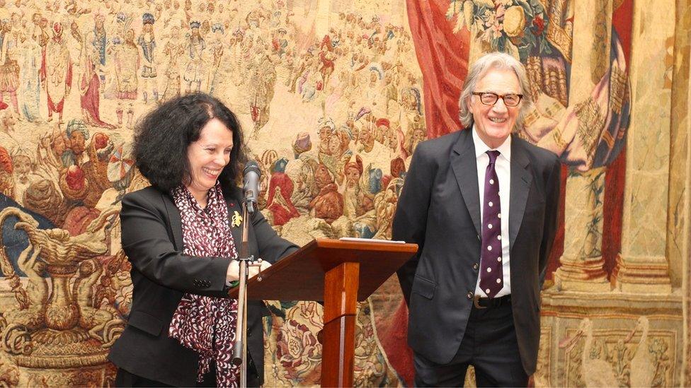 Paul Smith with French Ambassador to the UK, Sylvie Bermann