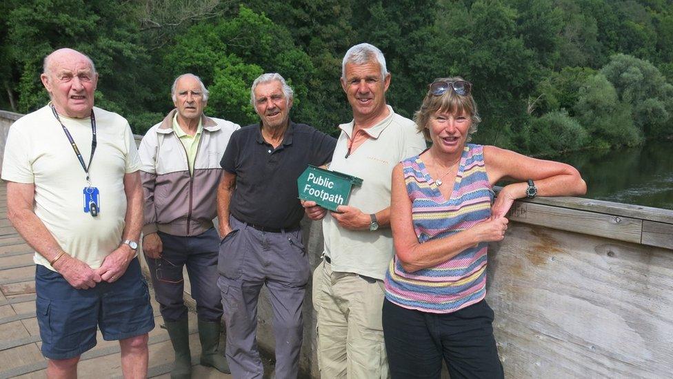 County councillor Terry Hale, Lydbrook parish councillor Colin Gibbons, Maurice Phelps, district councillor Sid Phelps and parish council vice chairman Sharon Norris.