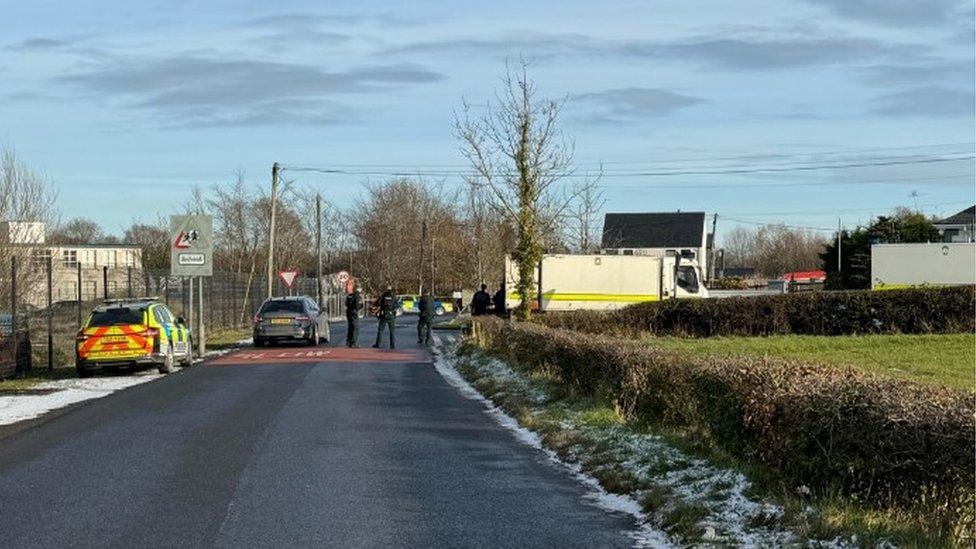 Police at the scene in Coalisland