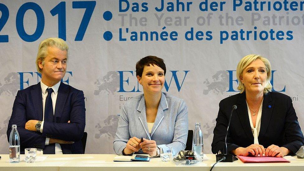 Geert Wilders, Frauke Petry and Marine Le Pen