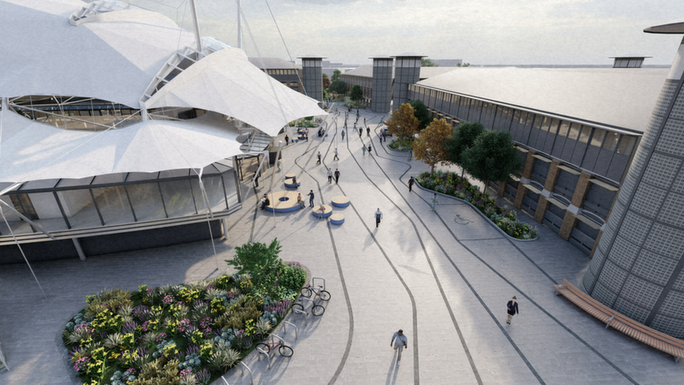 Artist's impression of the University of Nottingham's Castle Meadow campus
