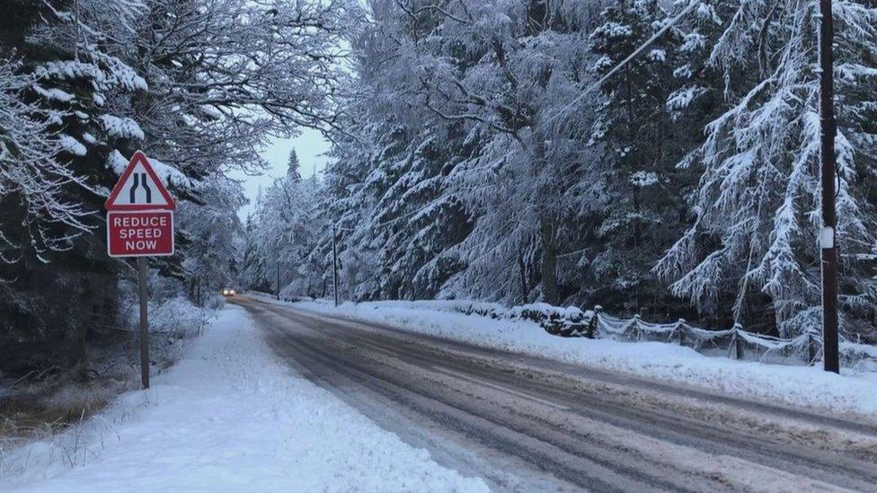 Snow near Grantown on Spey