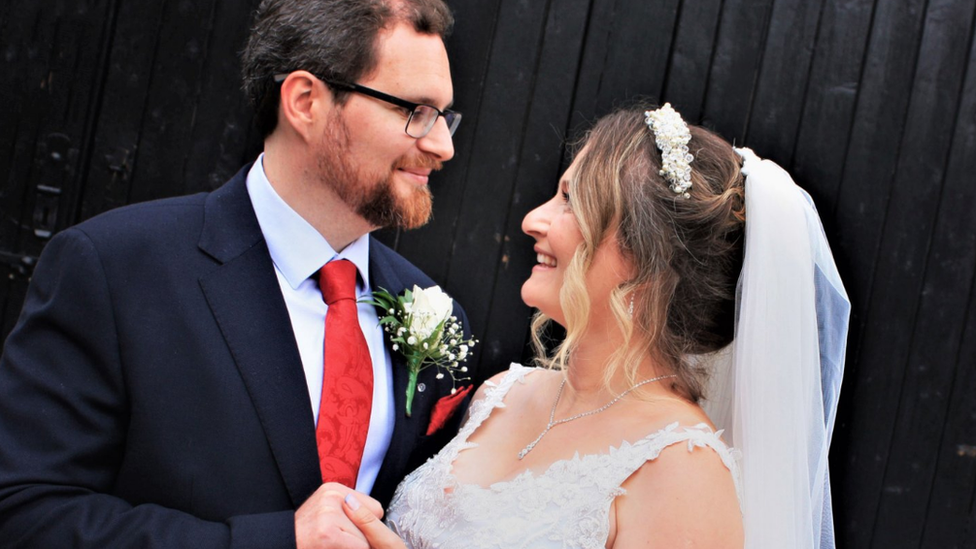 Beyza Ucar and Edward on their wedding day