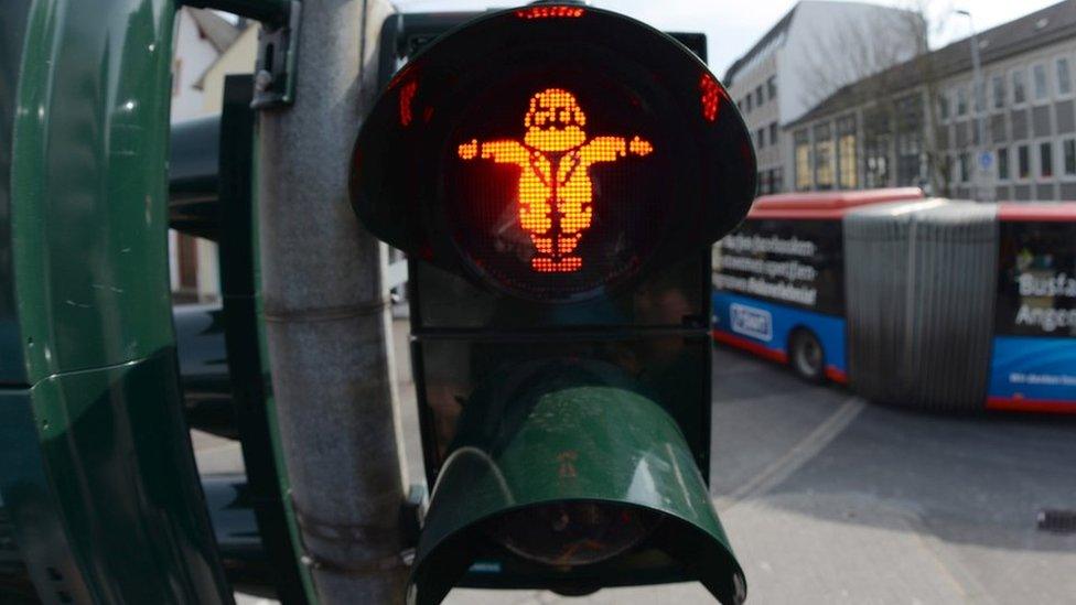 Karl Marx traffic light in Trier, Germany