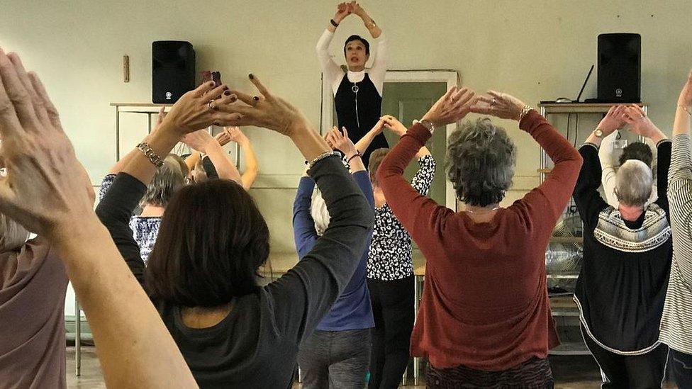 A Zumba class taking place at Age Active in Sheffield