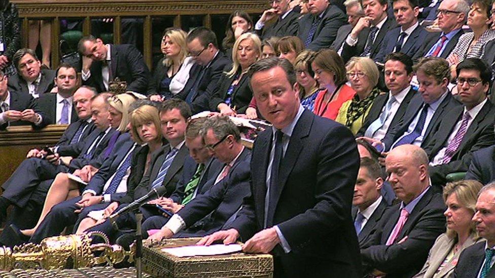 David Cameron speaking in the House of Commons