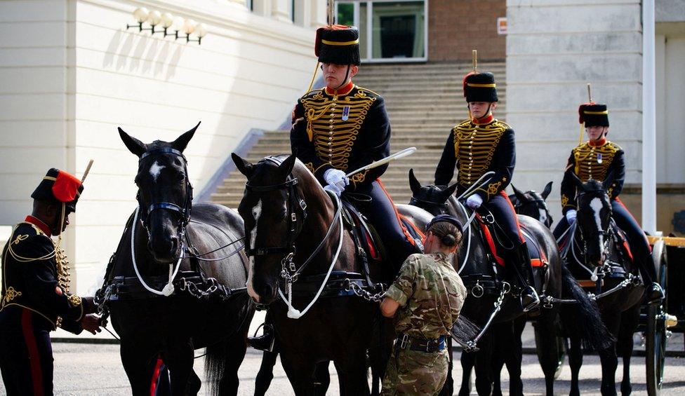 Gunner Smith (middle) from Oxenholme, Cumbria, joined the King's Troop Royal Horse Artillery two years ago