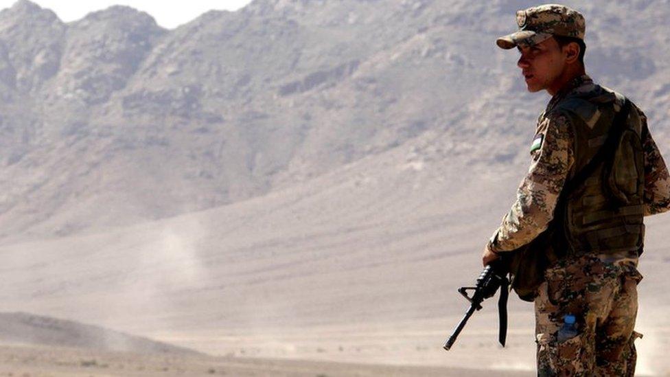 Jordanian soldier during joint exercise with US near Aqaba