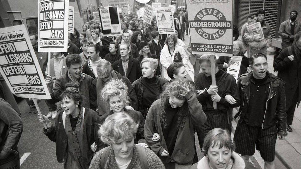 Clause 28 protest in Manchester in 1988