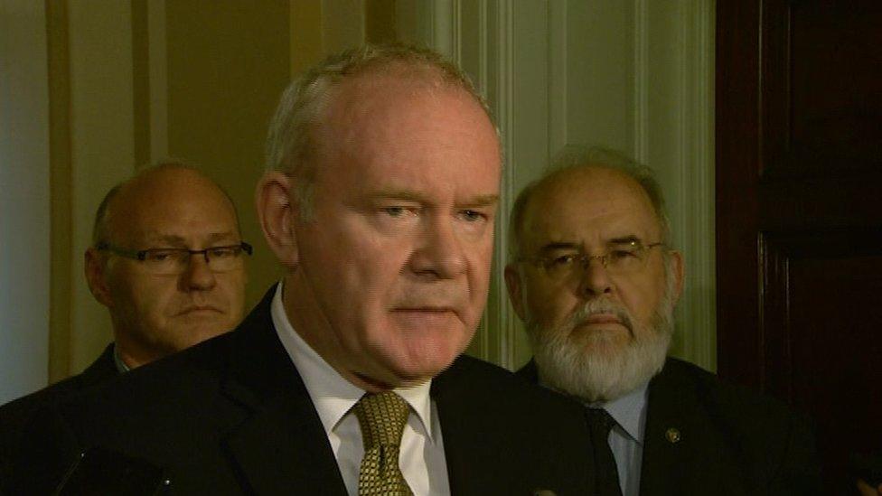 Martin McGuinness was speaking at a Sinn Féin press conference between talks sessions