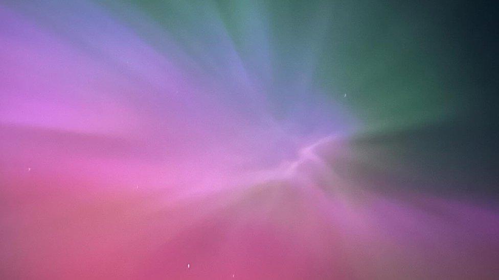 Northern Lights photographed in Carlisle, northern England.