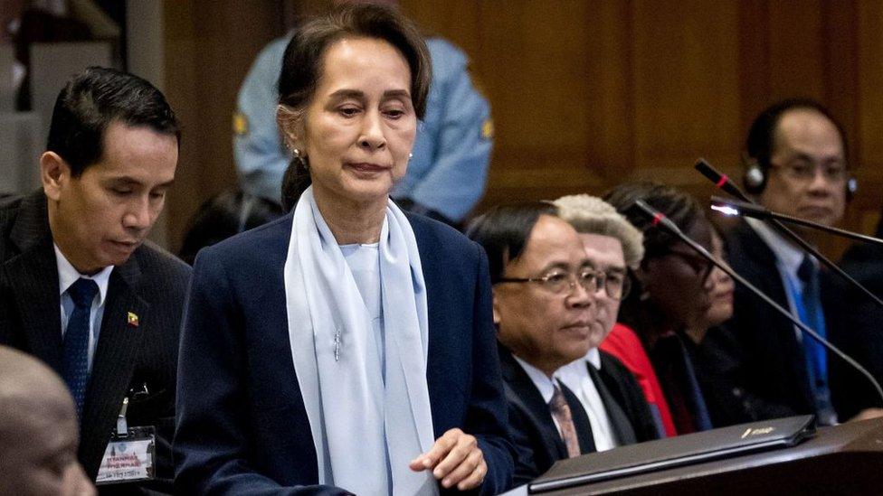 Aung San Suu Kyi at The Hague in 2019