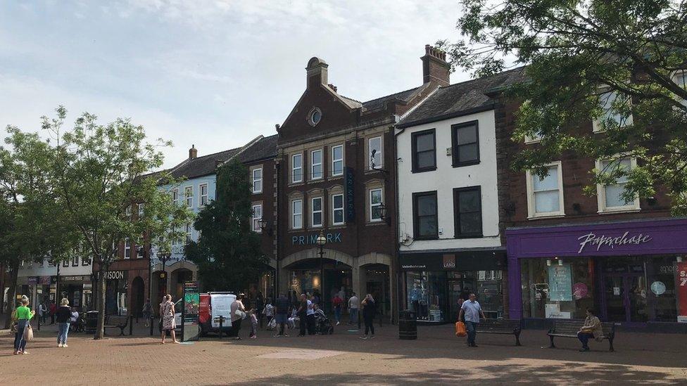 Shoppers in Carlisle city centre