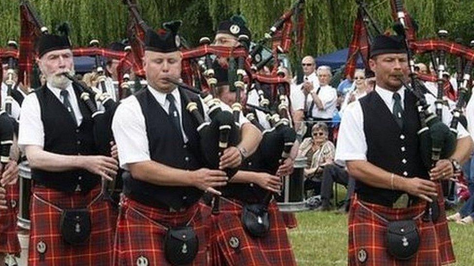 Pipers at the Corby Highland Gathering