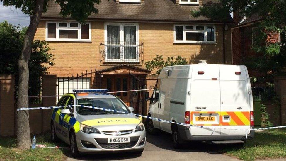 Police car outside house