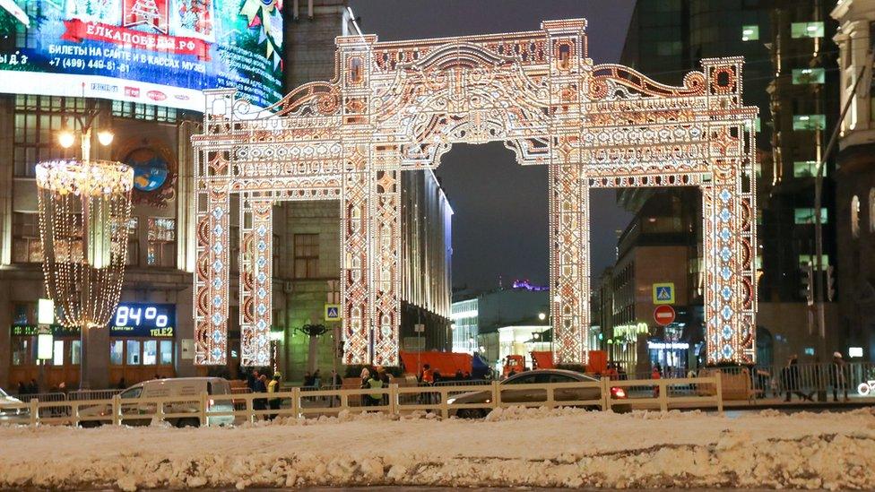 artificial snow in moscow.