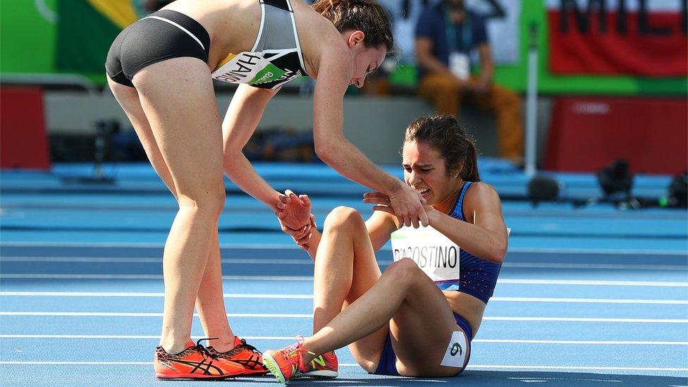 Abbey D'Agostino and Nikki Hamblin