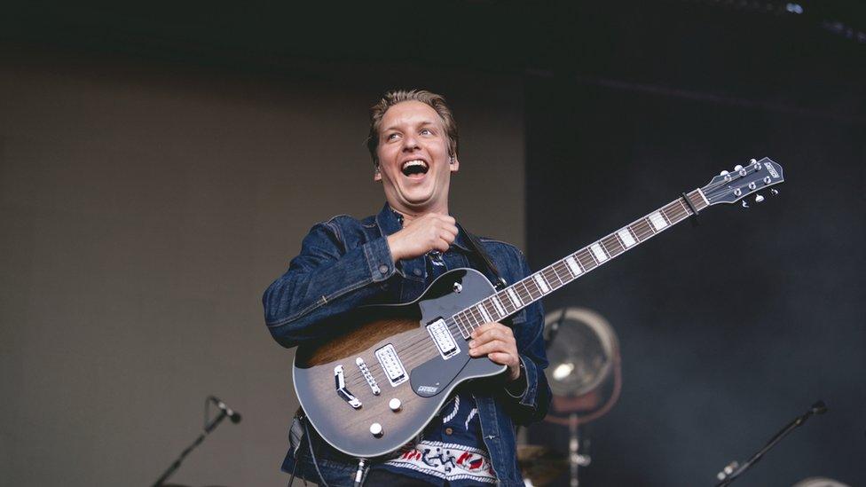 George Ezra on stage at the Piece Hall