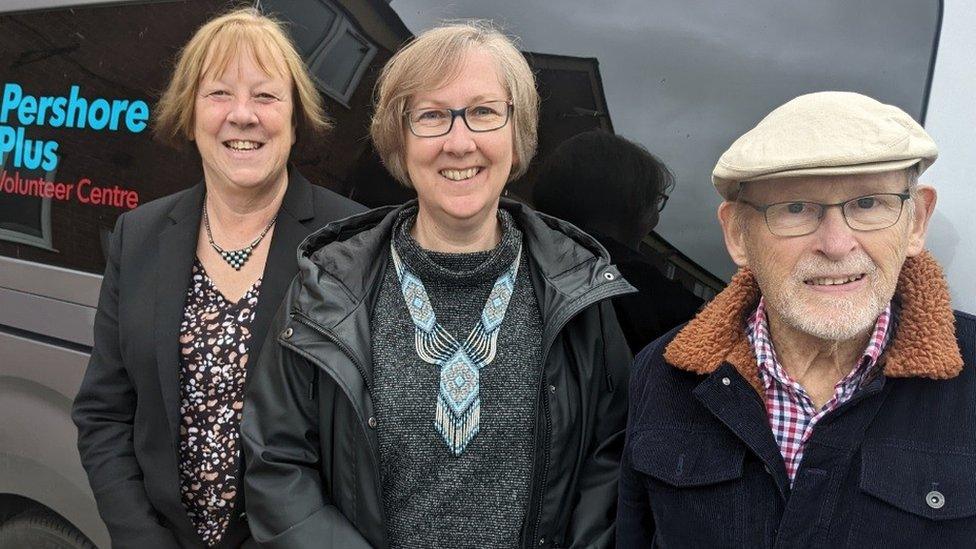 Karon Swinburn, Pershore Volunteer Centre, Branwen Bingle, Communities Officer, Wychavon, and Charles Tucker, Bishampton and Throckmorton Parish Council